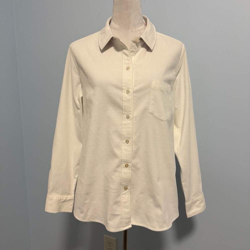 Tommy Bahama Live The Island Life Women’s Corduroy White Blouse Size L